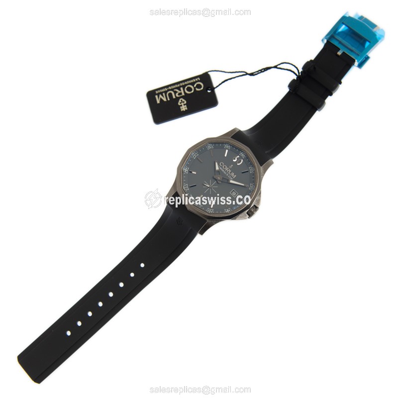 Corum Admiral Cup Replica - Automatic - Steel Case - Black Dial - Rubber Black Strap - View 2