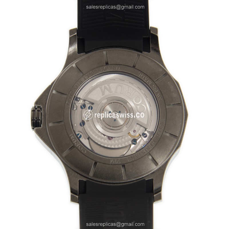 Corum Admiral Cup Replica - Automatic - Steel Case - Black Dial - Rubber Black Strap - View 3