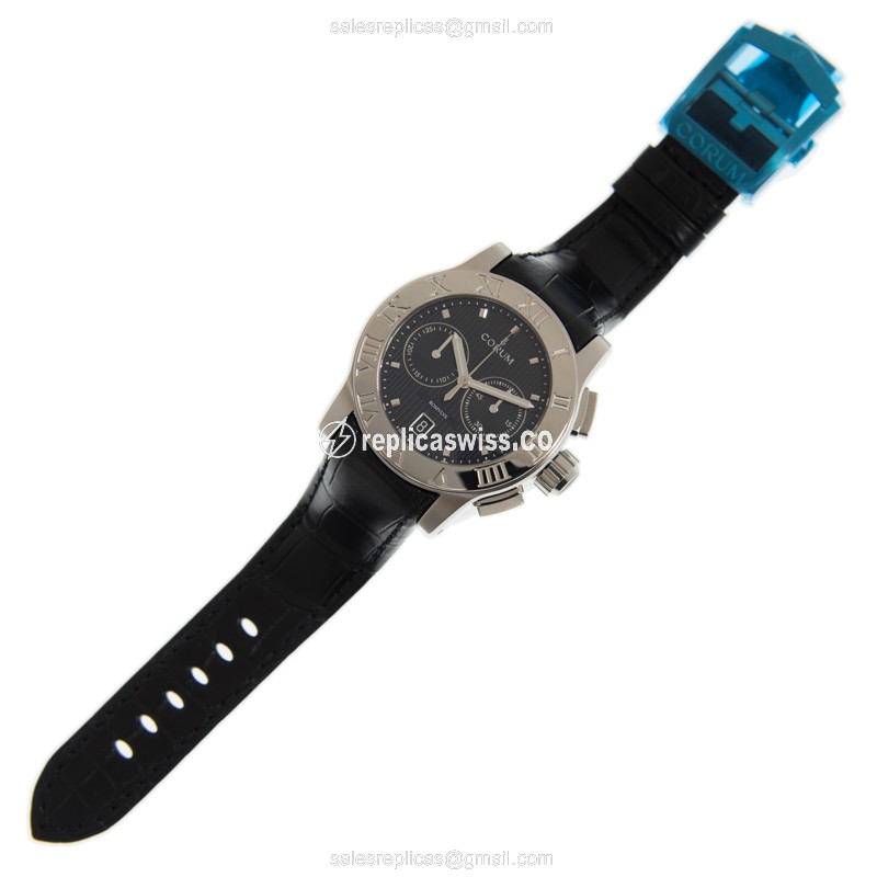 Corum Heritage Replica - Automatic - Stainless Steel - Black Dial - Leather Strap - View 2