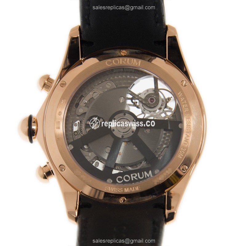 Corum Classic 398.100.55-0001 - Automatic 18kt Rose Gold - White Dial, Black Alligator Strap - View 3