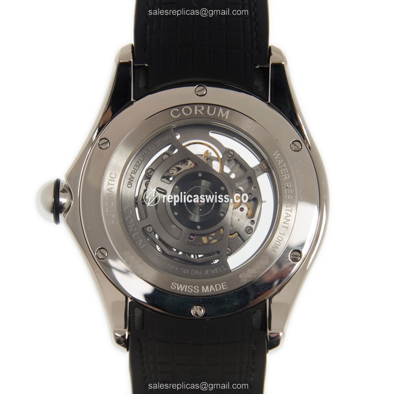 Corum Bubble Replica - Automatic - Stainless Steel - Silver Dial - Leather Strap - Buckle Clasp - View 3