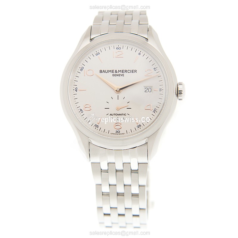 Baume & Mercier M0A10141 CLIFTON - Automatic - Steel Case - Silver Dial - Steel Band - View 2