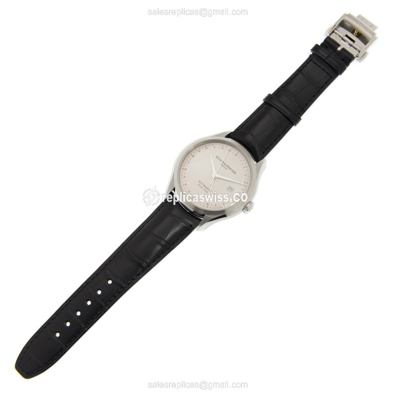 Baume & Mercier M0A10112 CLIFTON - Automatic - Steel Case - Silver Dial - Black Alligator Strap - View 2