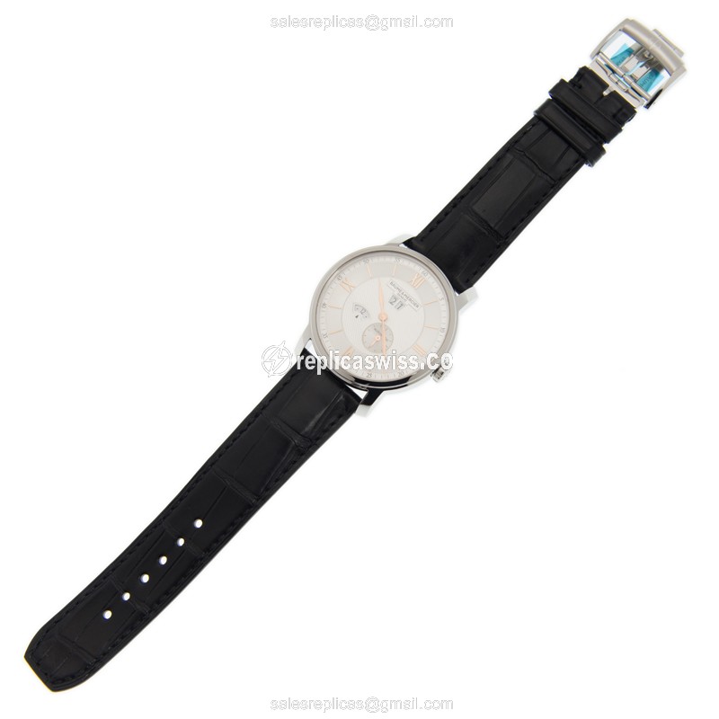 Baume & Mercier CLASSIMA Replica - Automatic - Steel Case - White Dial - Black Alligator Clasp - View 2