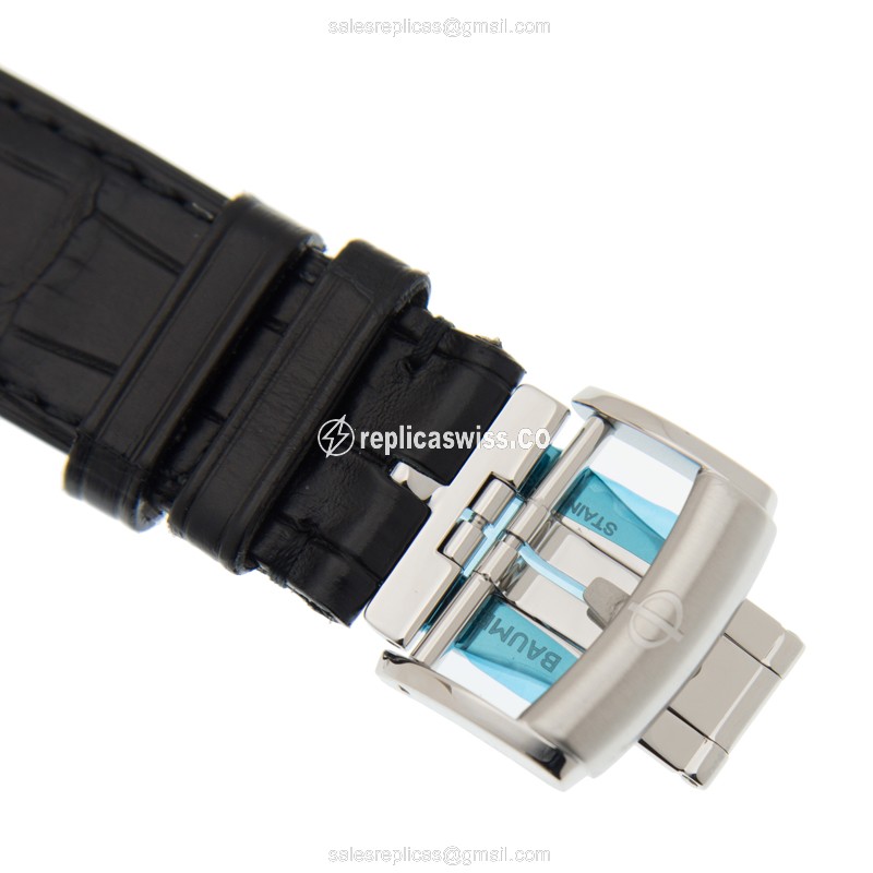 Baume & Mercier CLASSIMA Replica - Automatic - Steel Case - White Dial - Black Alligator Clasp - View 4