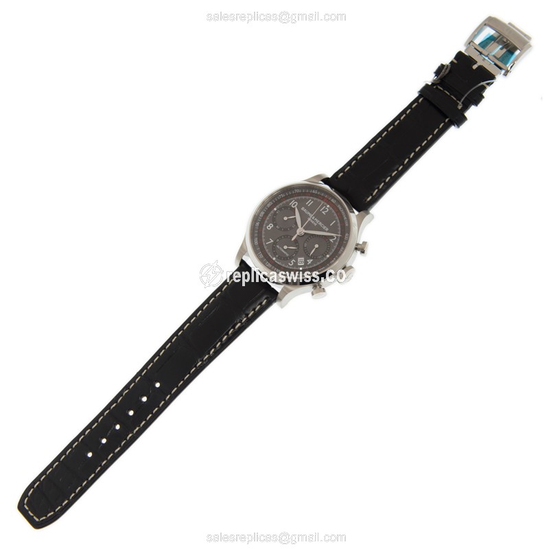 Baume & Mercier M0A10044 CapeLand Manual Wind - Steel Case - Black Dial - Alligator Black Strap - View 2