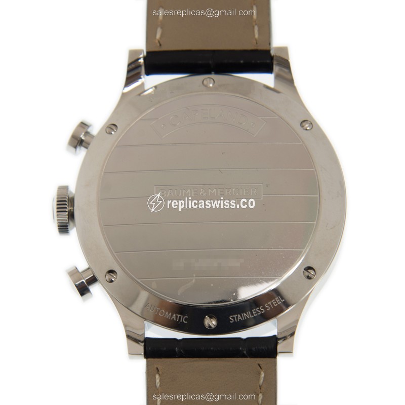 Baume & Mercier M0A10044 CapeLand Manual Wind - Steel Case - Black Dial - Alligator Black Strap - View 3