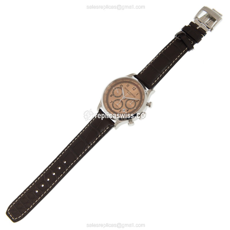 Baume & Mercier M0A10045 CapeLand - Automatic - Brown Dial - Steel Case - Brown Alligator Strap - View 2