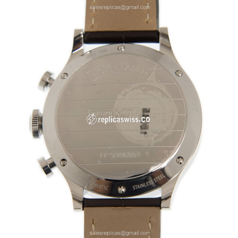 Baume & Mercier M0A10045 CapeLand - Automatic - Brown Dial - Steel Case - Brown Alligator Strap - View 3