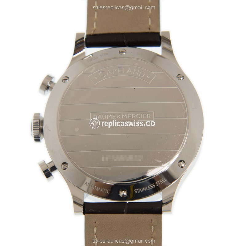 Baume & Mercier M0A10043 CapeLand Replica - Automatic Movement - Stainless Steel Case - Brown Dial & Brown Alligator Strap - View 3