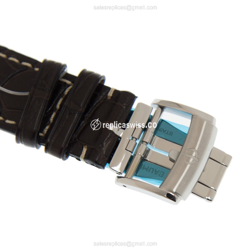 Baume & Mercier M0A10043 CapeLand Replica - Automatic Movement - Stainless Steel Case - Brown Dial & Brown Alligator Strap - View 4
