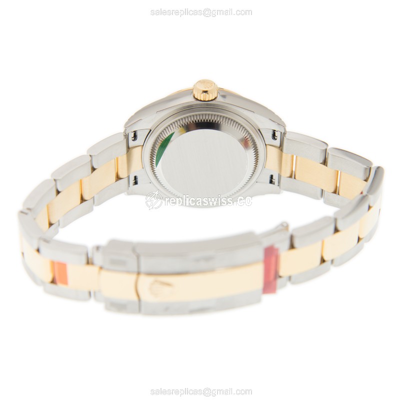 Rolex Datejust Replica: 18kt Gold & Steel - Automatic - Gold Dial on Gold Strap - View 4