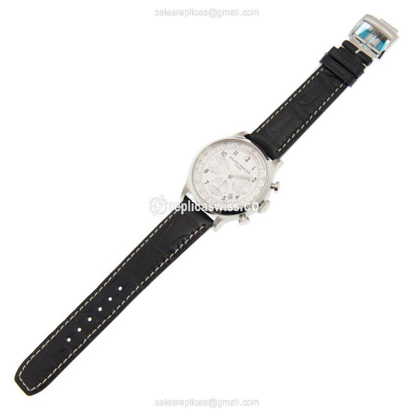 Baume & Mercier M0A10046 CAPELAND - Automatic - Steel Case - White Dial - Black Alligator Strap - View 2