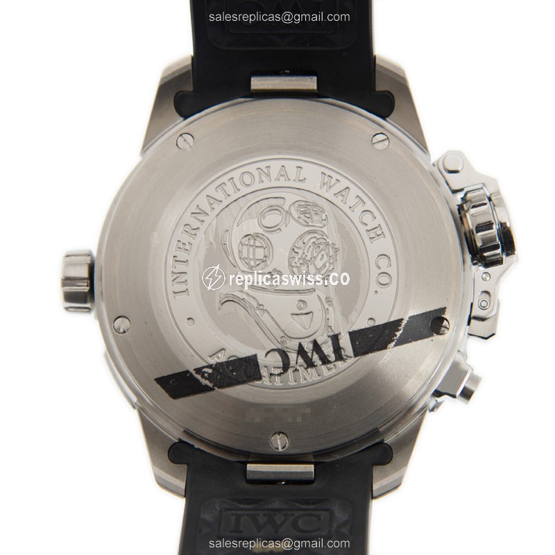 IWC AQUATIMER Replica - Automatic - Black Dial - Stainless Steel Case - Black Rubber Strap - View 3