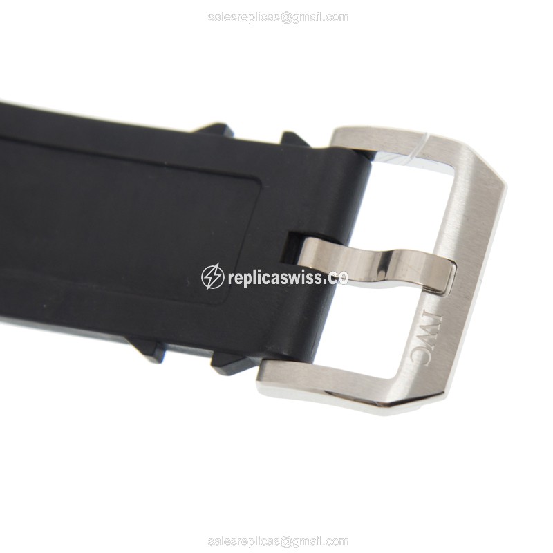 IWC AQUATIMER Replica - Automatic - Black Dial - Stainless Steel Case - Black Rubber Strap - View 4