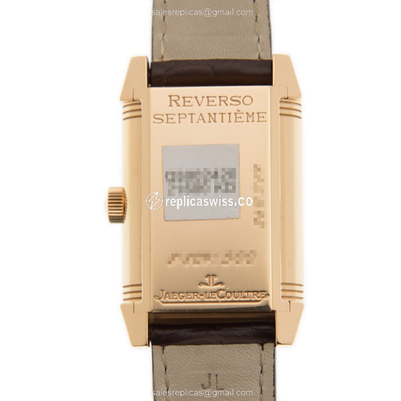 Jaeger-Lecoultre Q3002420 Replica - Manual Wind - 18kt Gold - White Dial - Brown Alligator Strap - View 3