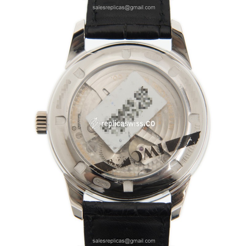 IWC Portuguese IW544505 Replica - Manual Wind - 950 Platinum Case - White Dial - Black Alligator Strap - View 3