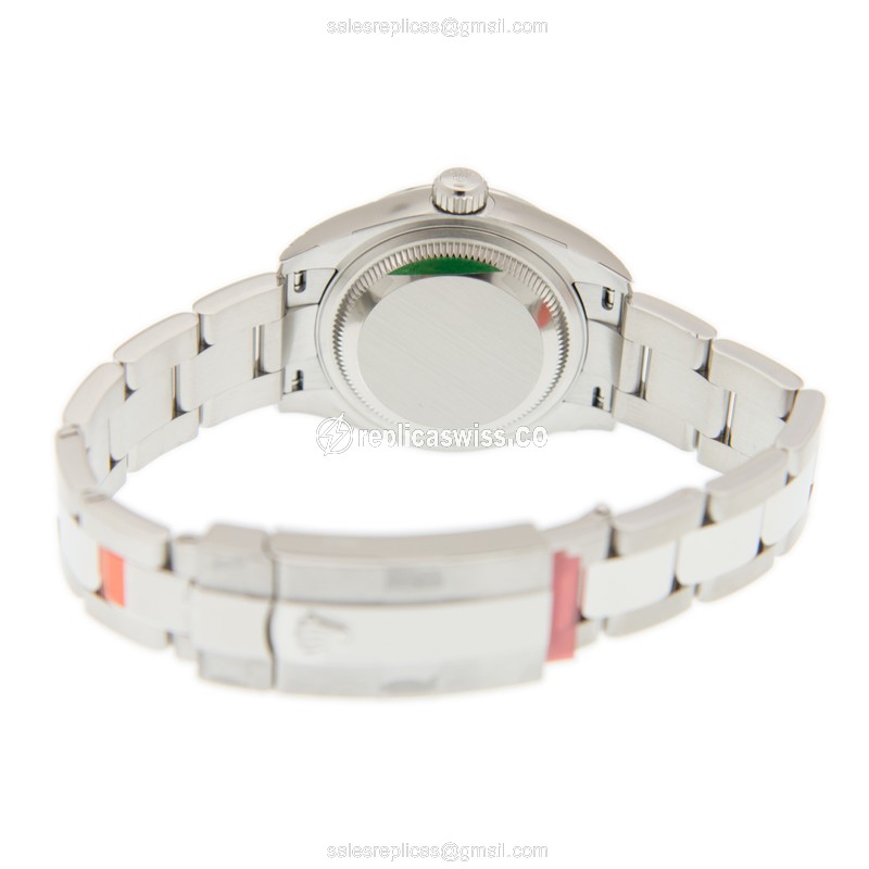 Rolex Lady Datejust Replica - Automatic - Stainless Steel - Gray Dial on Silver Strap - View 4