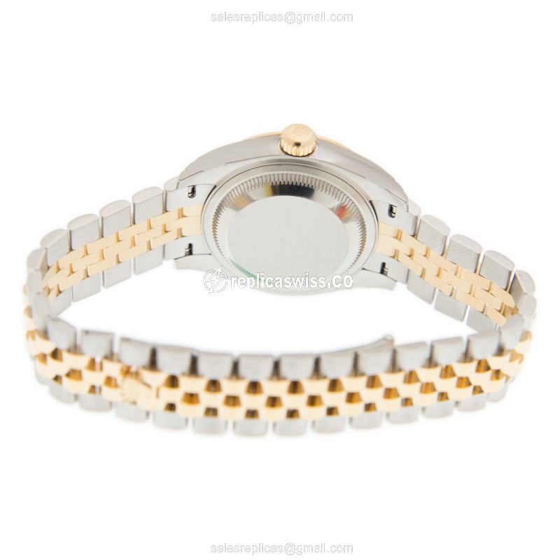 Rolex Lady Datejust Replica - Automatic - 18kt Gold & Steel - White Dial - View 4