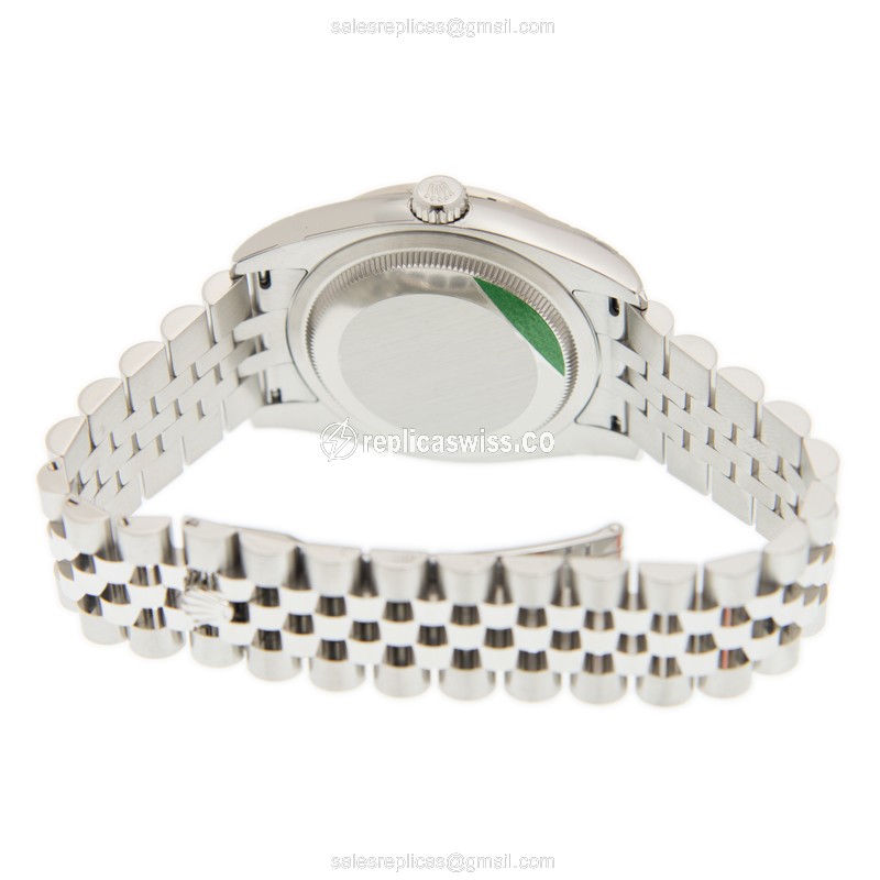 Rolex DATEJUST Replica - Automatic - 18kt White Gold - Blue Dial - Steel Strap - View 4