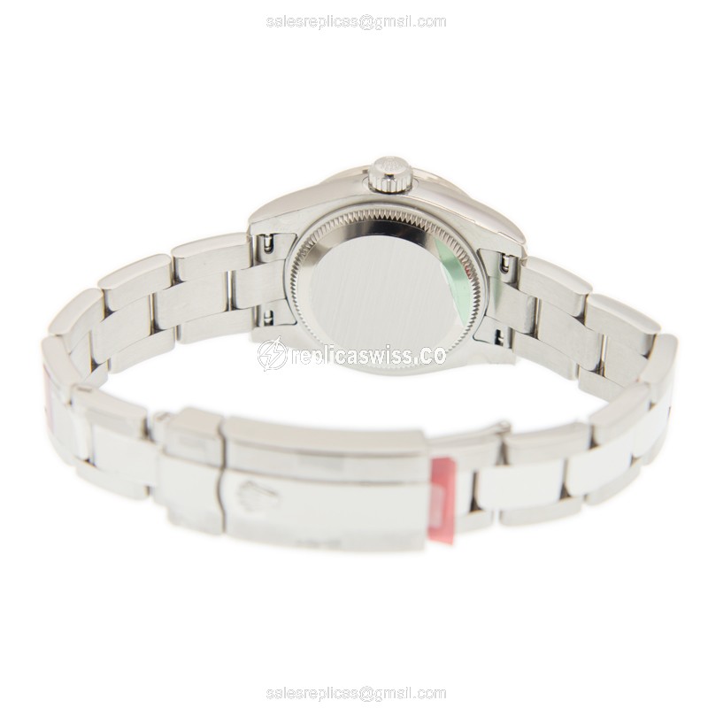 Rolex Datejust Replica - Automatic - White Gold - Pink Dial, Steel Clasp & Strap - View 4
