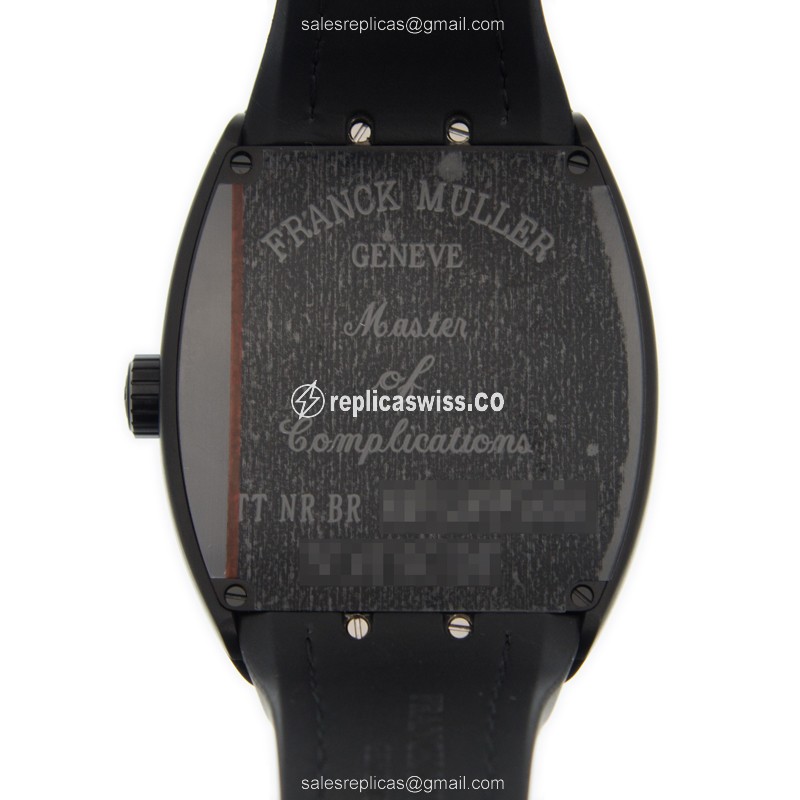Franck Muller V41 SC DT TT NR BR - Automatic - Steel Case - Black Dial - Alligator Black Strap - View 3