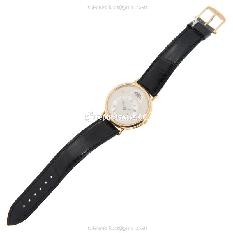Breguet 3337BA/1E/286 CLASSIQUE - Automatic - 18kt Gold - White Dial - Brown Alligator Buckle - View 2