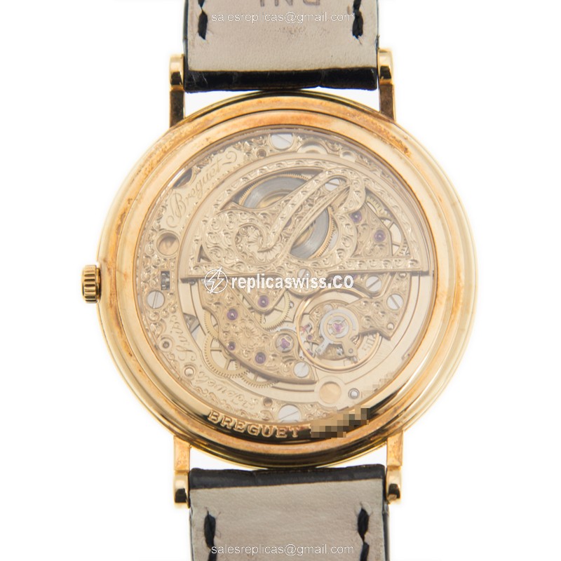 Breguet 3337BA/1E/286 CLASSIQUE - Automatic - 18kt Gold - White Dial - Brown Alligator Buckle - View 3