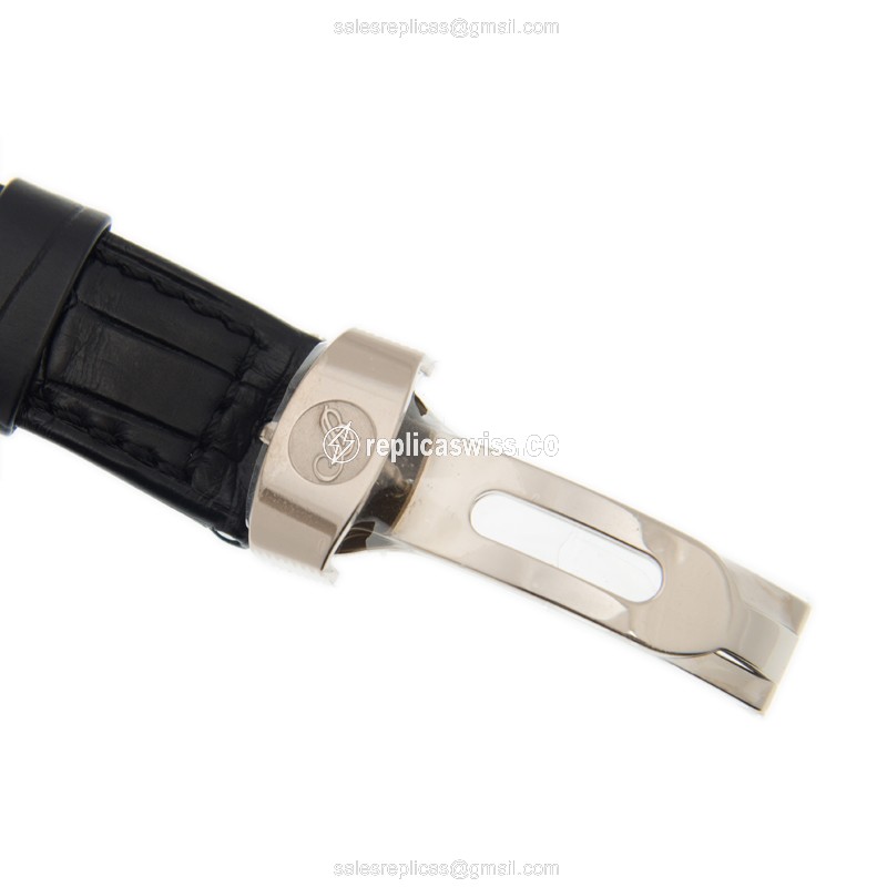 Breguet 3337BB/1E/986 Replica - Automatic - 18kt Gold Case - Silver Dial - Black Alligator Strap - View 3