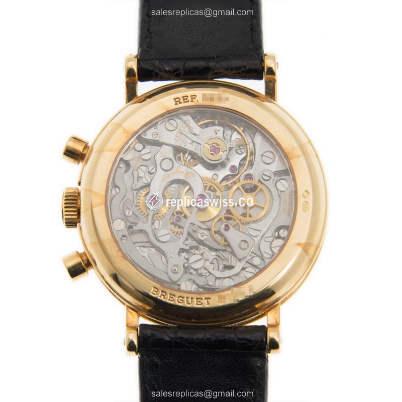 Breguet 3237BA/12/286 Classic - Manual - 18kt Yellow Gold - Silver Dial - Brown Alligator Buckle - View 3