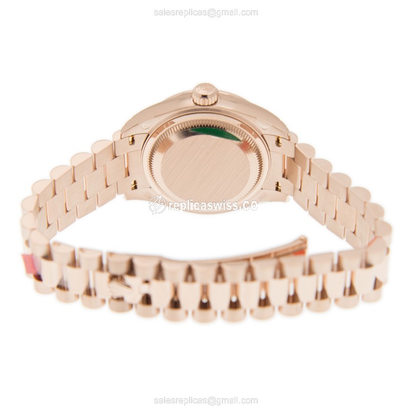 Rolex Datejust Replica - Automatic - White Dial on 18kt Gold & Diamond Clasp - View 4