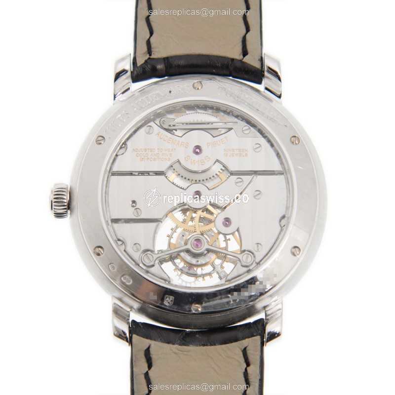 Audemars Piguet Jules Audemars 26561BC.OO.D002CR.01 - Manual Wind - 18kt White Gold Case - White Dial - Black Alligator Strap - View 3