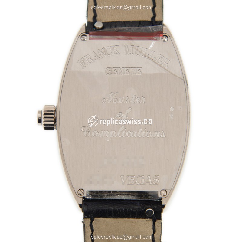 Franck Muller 5850 VEGAS CINTREE - Automatic - 18kt Gold - Silver Dial on Black Alligator - View 3