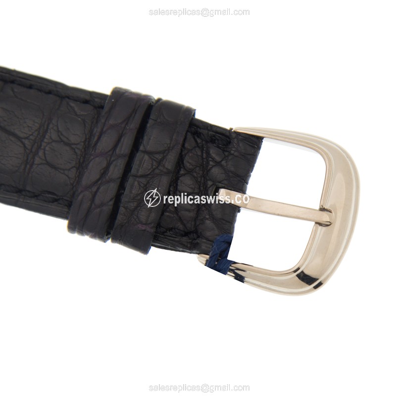 Franck Muller 5850 VEGAS CINTREE - Automatic - 18kt Gold - Silver Dial on Black Alligator - View 4