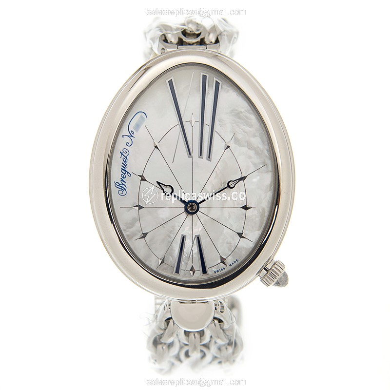 Breguet Reine de Naples Replica - Automatic - Stainless Steel Case - White Dial - Silver Steel Strap - View 2
