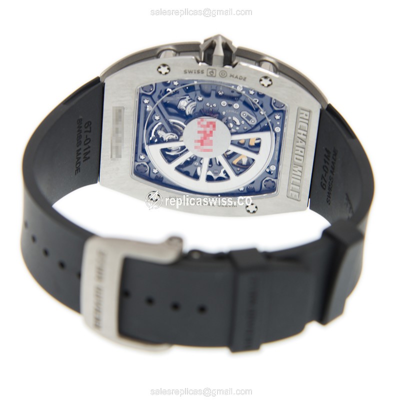 Richard Mille RM67-01 - Extra Flat - Automatic - Titanium Case - Black Dial - Rubber Strap - Buckle Clasp - View 4