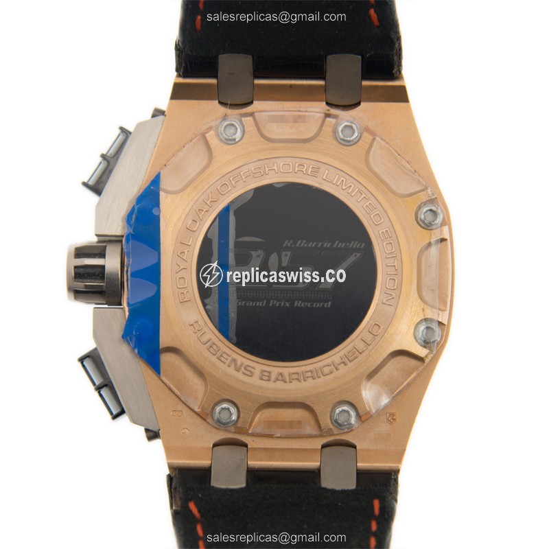 Audemars Piguet Replica - 26284RO.OO.D002CR.01 - Automatic - 18kt Rose Gold & Steel Case - Red Dial - Black Leather Strap - View 3