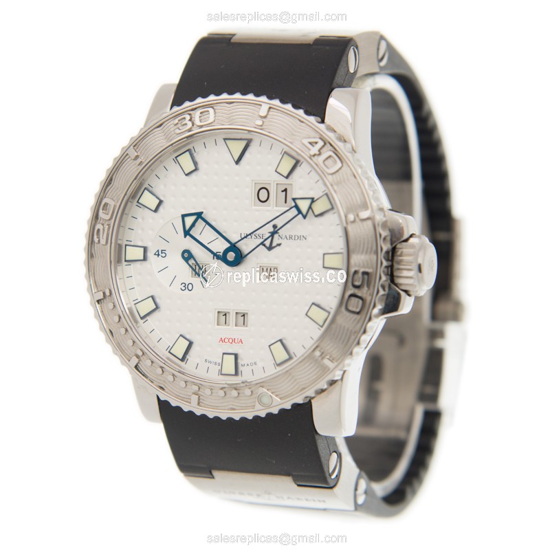 Ulysse Nardin 333-88-3 Automatic - Silver Dial - Black Rubber Strap - Clasp - View 3
