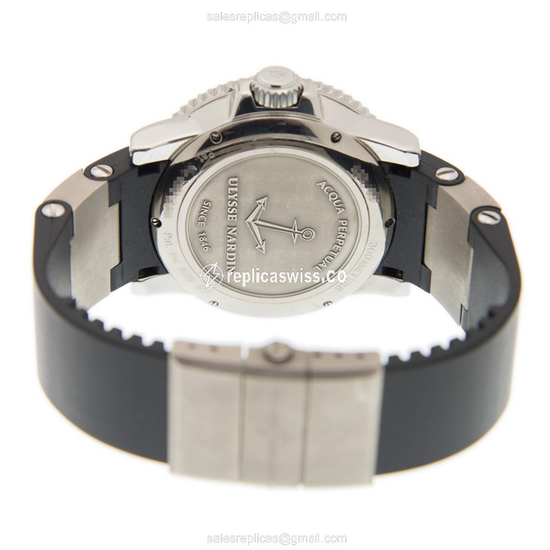 Ulysse Nardin 333-88-3 Automatic - Silver Dial - Black Rubber Strap - Clasp - View 4