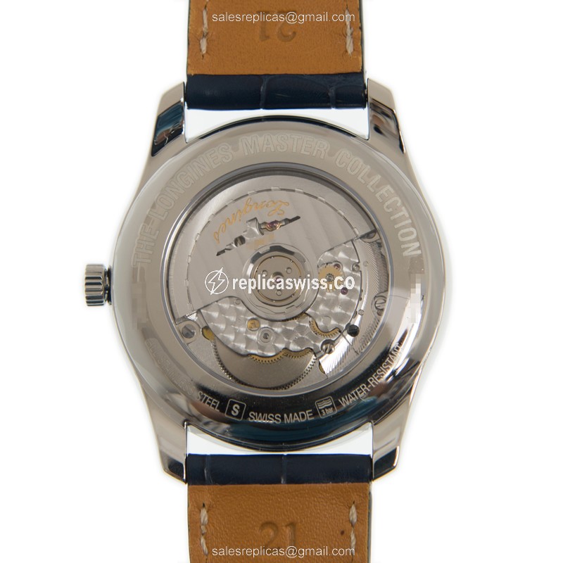 Longines L2.793.4.92.0 Replica - Automatic - Steel Case - Blue Dial, Leather Strap - View 3