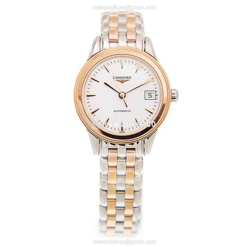 Longines L4.274.3.92.7 Flagship - Automatic - Rose Gold & Steel - White Dial - View 2