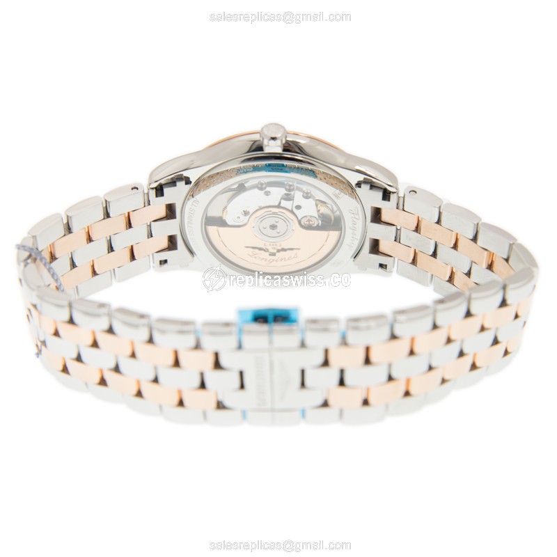 Longines Flagship Replica - Automatic - 18kt Rose Gold & Steel - White Dial - View 4