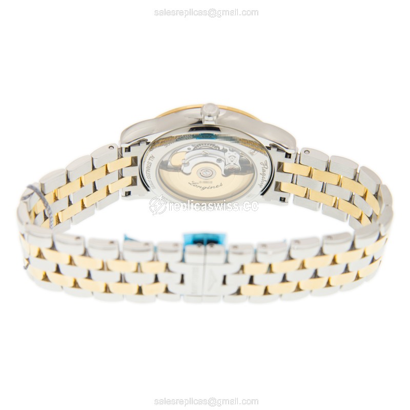 Longines Flagship Replica - Automatic - 18kt Gold & Steel - Gold Dial - Gold Strap - View 4