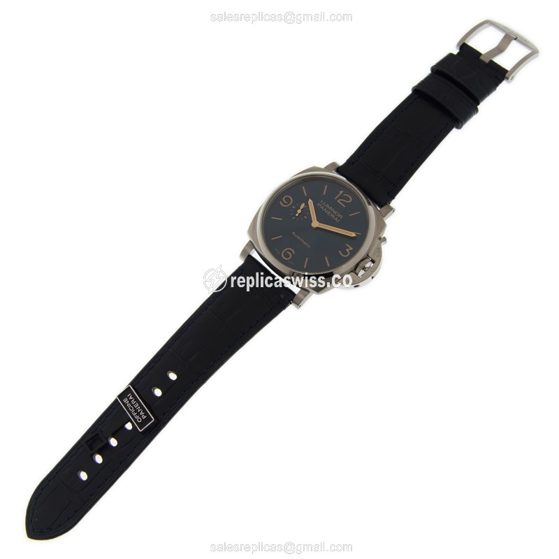 Panerai PAM00729 Replica - Automatic - Titanium - Blue Dial - Alligator Blue Strap - View 2