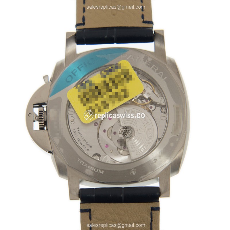 Panerai PAM00729 Replica - Automatic - Titanium - Blue Dial - Alligator Blue Strap - View 3