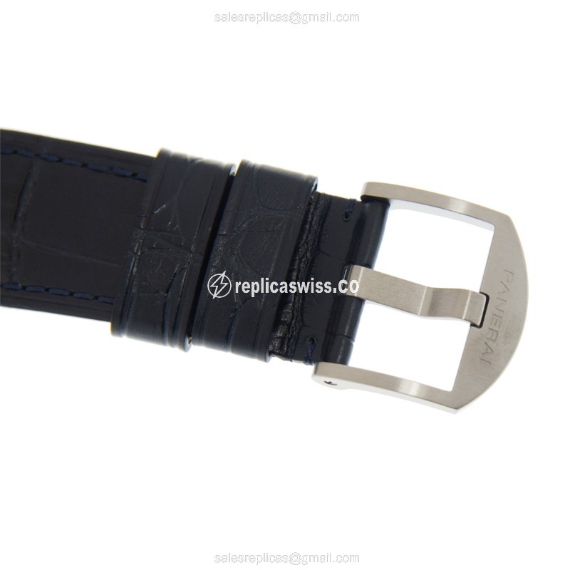 Panerai PAM00729 Replica - Automatic - Titanium - Blue Dial - Alligator Blue Strap - View 4