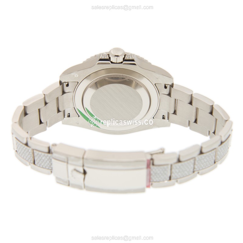 Rolex GMT-MASTER II Replica - Automatic - 18kt White Gold Case - Diamond Dial - View 4