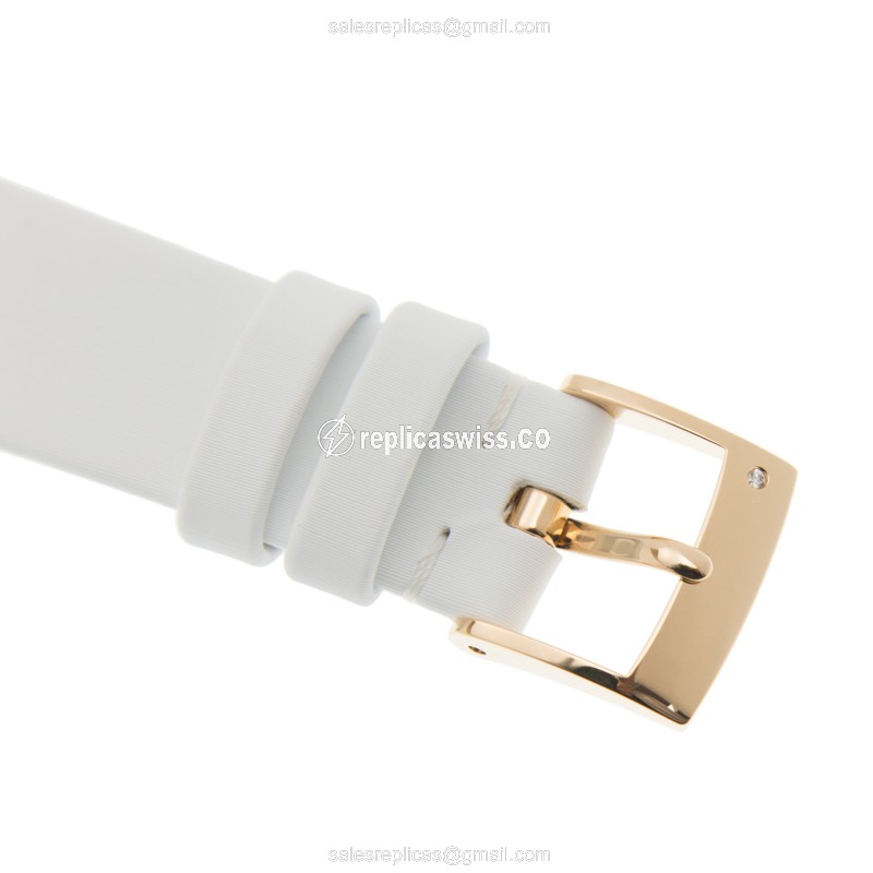 Piaget Limelight Replica - Quartz - 18kt Rose Gold - White Dial - Fabric Strap - View 4