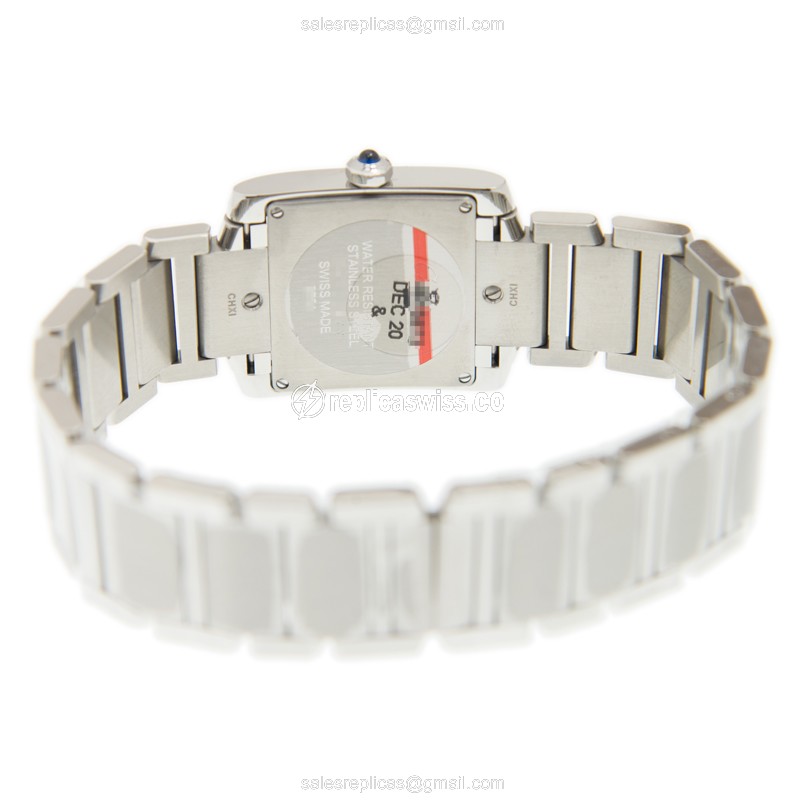 Cartier W4TA0009 Replica - Quartz - Diamond Bezel - White Dial - Silver Steel Strap - View 4
