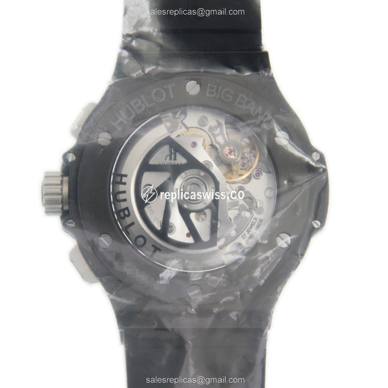 Hublot BIG BANG Replica - Automatic Ceramic - Black Dial - Rubber Strap - View 3